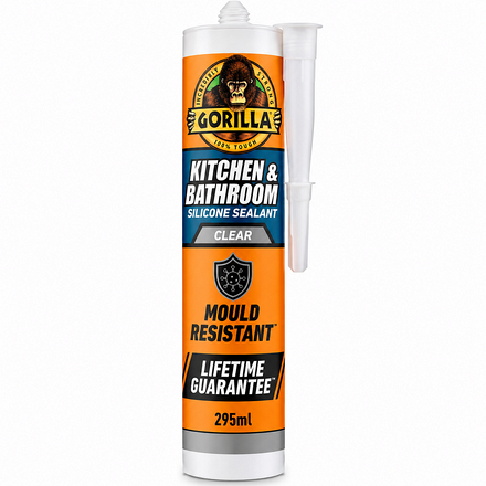 Gorilla Kitchen & Bathroom Silicone Sealant Clear 295ml - Image