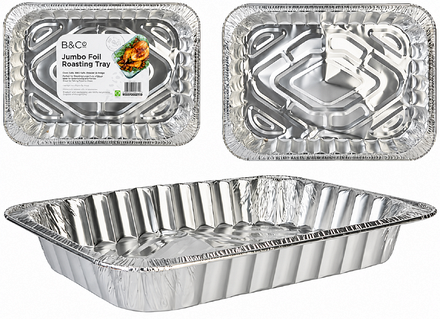 B&Co Jumbo Foil Roasting Tray 457 × 336 × 71mm - Image