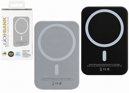 Juice Bank 5000mAh MagSafe Wireless Power Bank – Black or White - Image