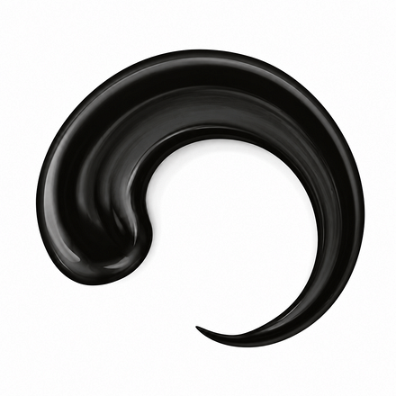 Close-up sample of glossy black Geocel Multi Purpose Silicone Sealant showing its colour, smooth finish and texture against a white background.