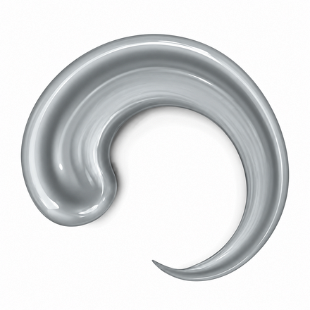Close-up colour sample of Geocel Lead & Gutter Silicone Sealant in Grey, showing its smooth, glossy finish and curved silicone bead against a white background.