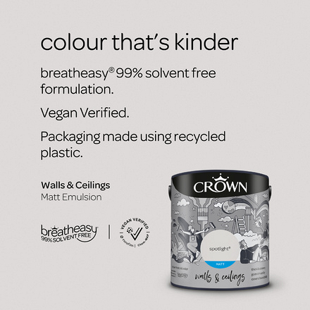 5089738 - Crown - Walls and Ceilings - Matt Emulsion - spotlight - 2.5L - S4