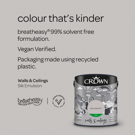 5089741 - Crown - Walls and Ceilings - Silk Emulsion - cloud burst - 2.5L - S4