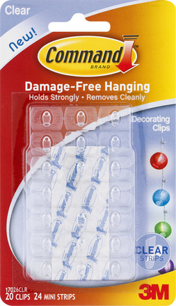Command 20 Clear Damage Free Hanging Clips Medium 17026 - Image