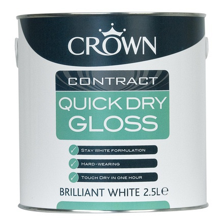 Crown Contract Quick Dry Gloss Pure Brilliant White 2.5L - Image