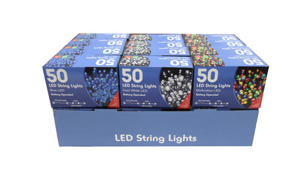 50 Blue String Lights LED Battery Operated - Image
