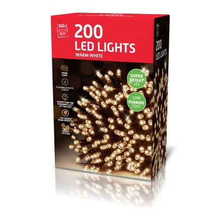 LED Chaser Lights Warm White 200 Pack UBL - Image