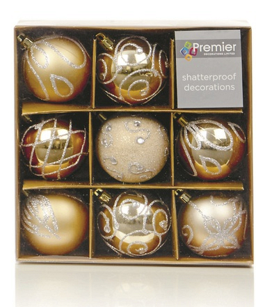 Premier Gold Baubles 9x60mm - Image