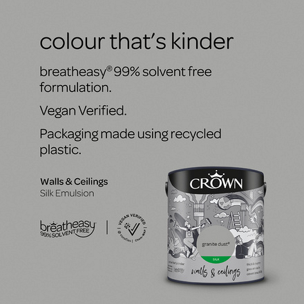 5091498 - Crown - Walls and Ceilings - Silk Emulsion - granite dust - 2.5L - S4