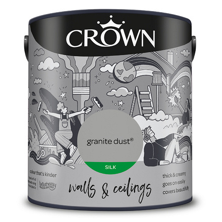 5091498 - Crown - Walls and Ceilings - Silk Emulsion - granite dust - 2.5L - S8