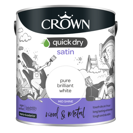 Crown Quick Dry Pure Brilliant White Satin 2.5L - Image
