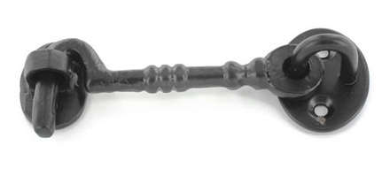 3in Cabin Hook Black S5139. - Image