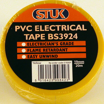 STUK Electrical Tape Yellow 20m - Image