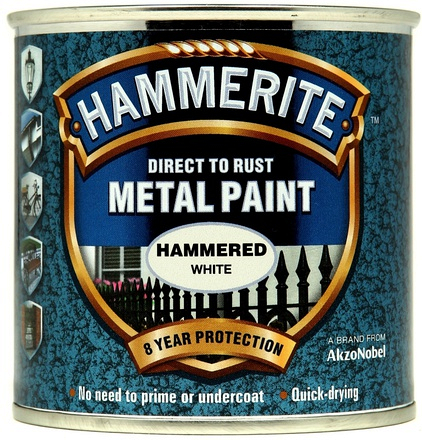 Hammerite White Metal Paint 250ml - Image