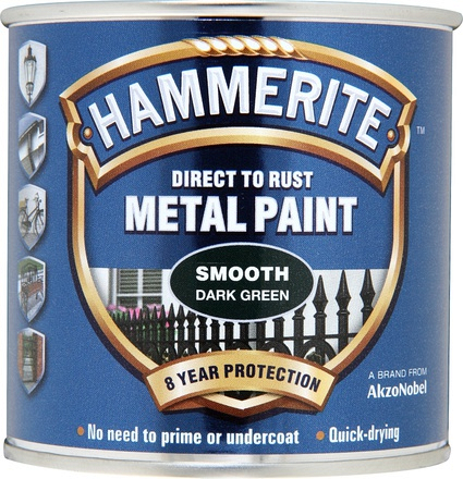 Hammerite Smooth Dark Green Metal Paint 250ml