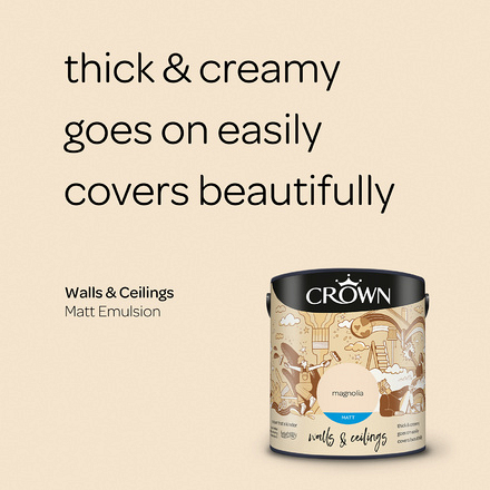 5022848 - Crown - Walls and Ceilings - Matt Emulsion - magnolia - 2.5L - S3