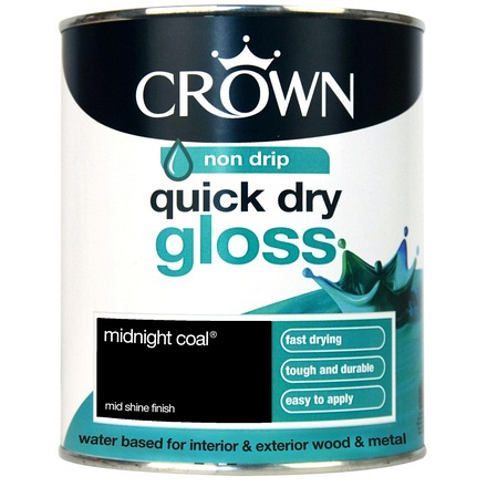Crown Quick Dry Gloss Midnight Coal 750ml - Image