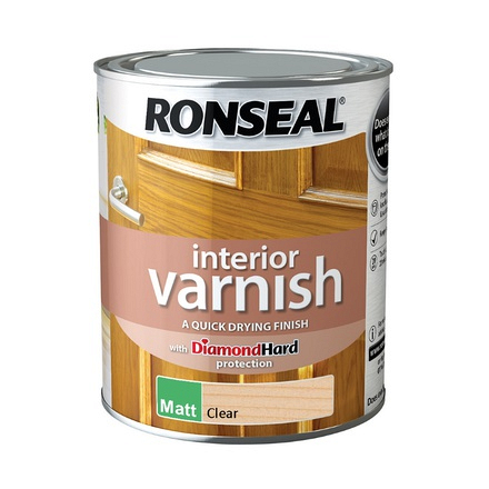 Ronseal Interior Wood Varnish Clear Matt 750ml - Image