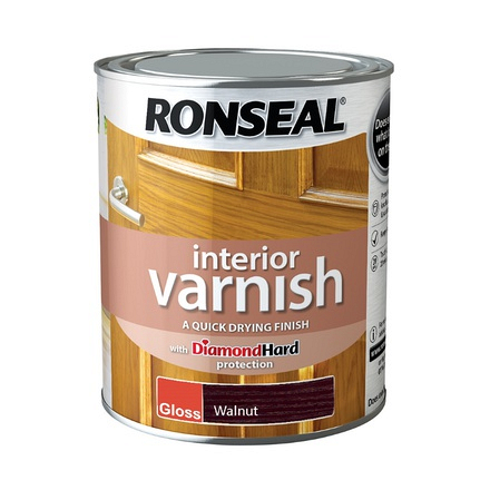 Ronseal Interior Wood Varnish Walnut Gloss 750ml - Image
