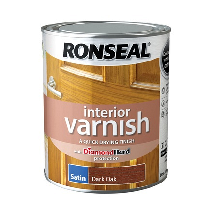 Ronseal Interior Wood Varnish Dark Oak Satin 750ml - Image