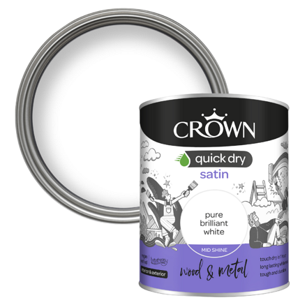 5096942 - Crown - Wood & Metal - Quick Dry Satin - pure brilliant white - 750ml - P1