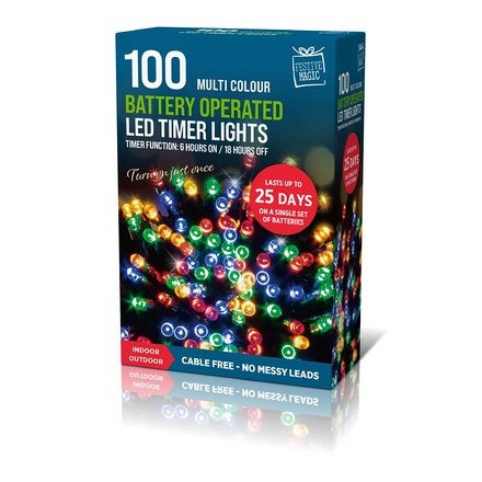 LED Timer Lights Multi Colour 100 Pack UBL - Image