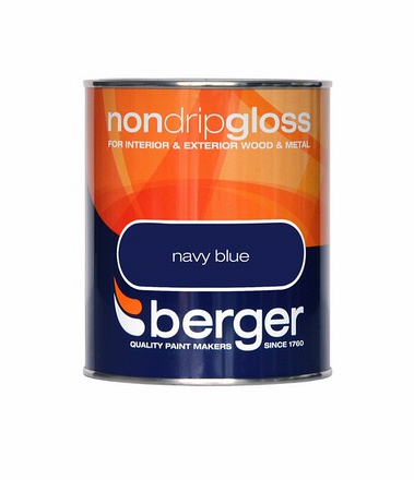 Berger Non Drip Gloss Interior & Exterior Wood & Metal Paint Navy Blue, 750ml - Image