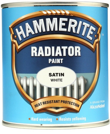 Hammerite Radiator Enamel Satin White 500ml - Image