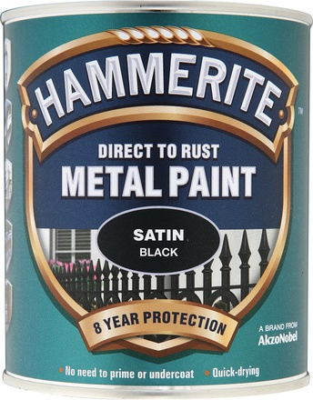 Hammerite Satin Black 750ml - Image