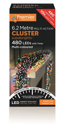 Premier Cluster Lights LED Multi Coloured 480 Pack - Image