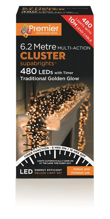 Premier Cluster Lights LED Vintage Gold 480 Pack - Image