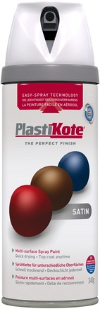 PlastiKote White Satin Twist & Spray 400ml - Image